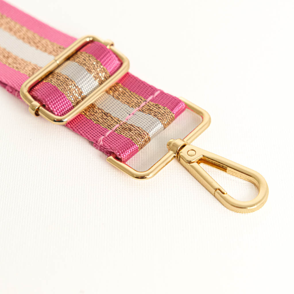 Pink Striped Lurex Shoulder Bag - Maison Klem